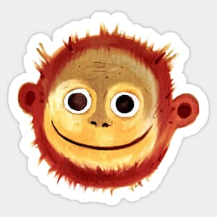 Monkey Face hand Drawn Sticker